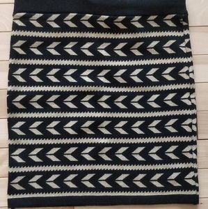 Black & Gold Knitted Sweater Bodycon Skirt